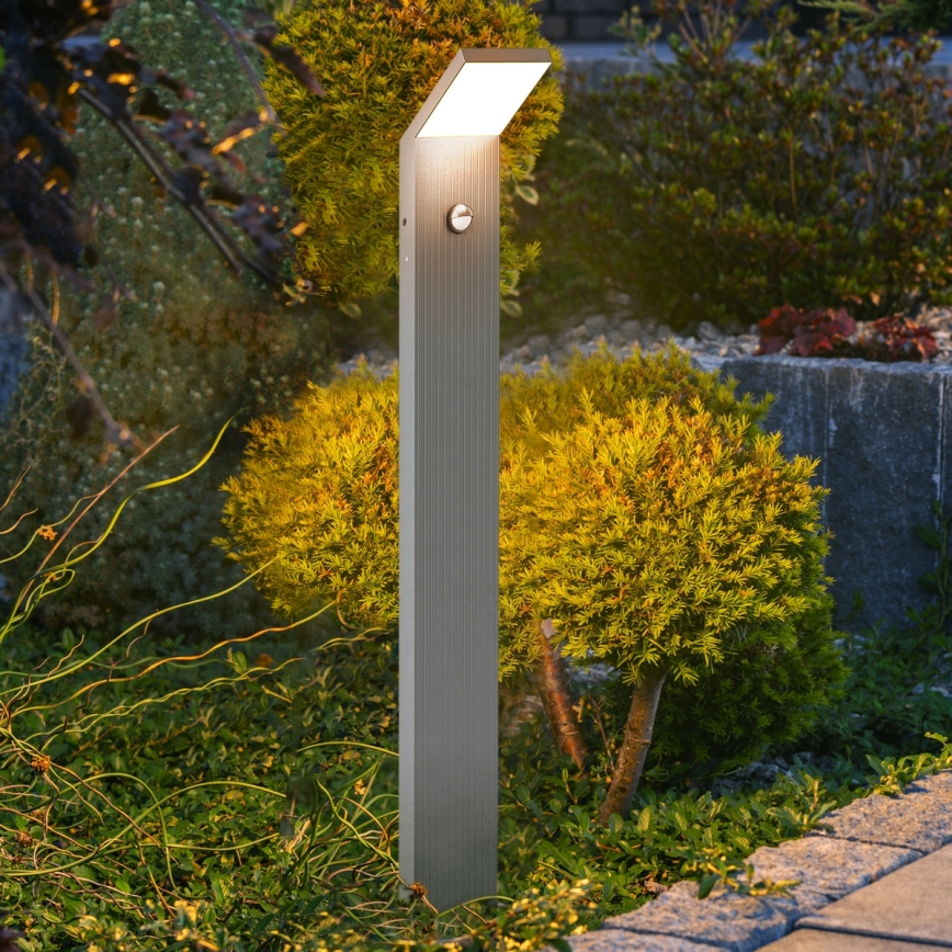 Brilagi - Lámpara LED de exterior con sensor RIANO LED/8W/230V plateada IP65