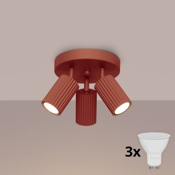 Brilagi - Lámpara LED de focos CRESTO 3xGU10/10W/230V roja