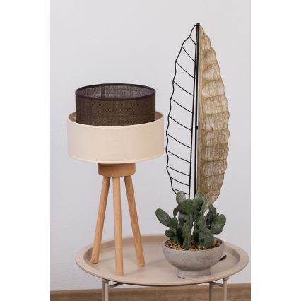 Brilagi - Lámpara LED de mesa BOHO STYLE 1xE27/15W/230V crema/marrón