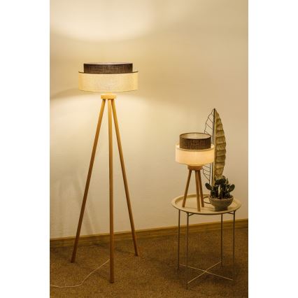 Brilagi - Lámpara LED de mesa BOHO STYLE 1xE27/15W/230V crema/marrón