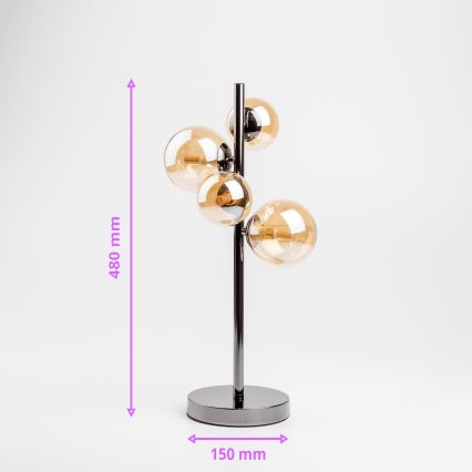 Brilagi - Lámpara LED de mesa MILLA 4xG9/3W/230V cromo negro/dorado