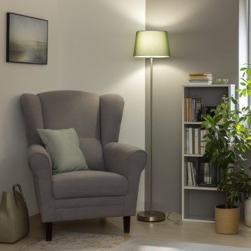 Brilagi - Lámpara LED de pie CERIA 1xE27/40W/230V Ø 30 cm verde/cromo mate