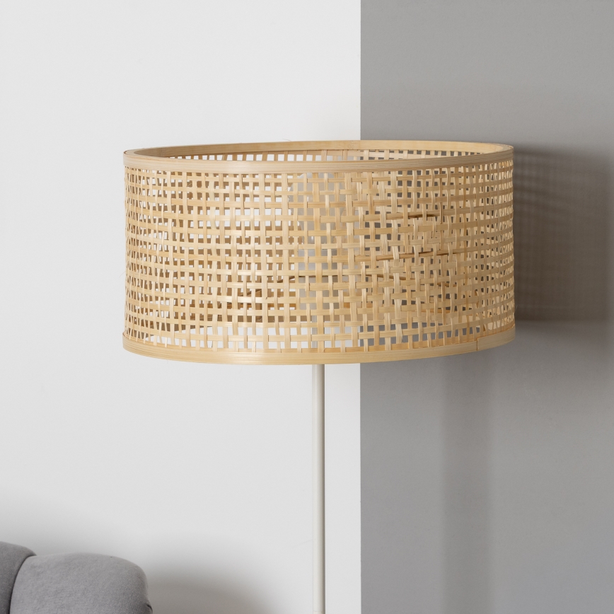 Brilagi - Lámpara LED de pie CERIA 1xE27/40W/230V Ø 40 cm bambú/blanco