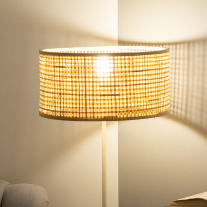 Brilagi - Lámpara LED de pie CERIA 1xE27/40W/230V Ø 40 cm bambú/blanco
