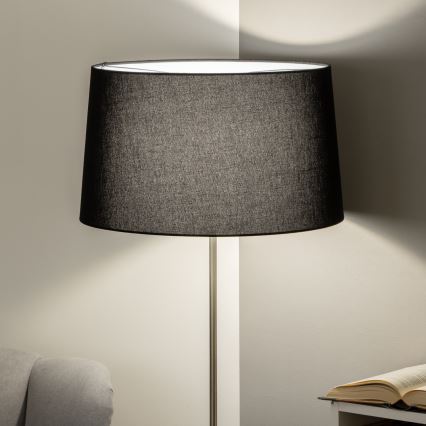 Brilagi - Lámpara LED de pie CERIA 1xE27/40W/230V Ø 45 cm negra/cromo mate