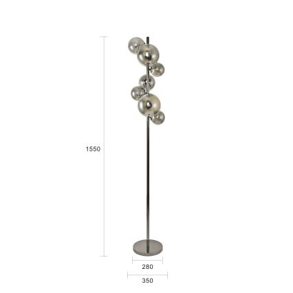 Brilagi - Lámpara LED de pie MILLA 7xG9/3W/230V cromo brillante/ahumado