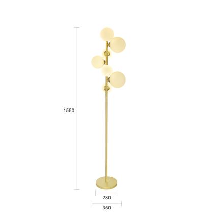 Brilagi - Lámpara LED de pie MILLA 7xG9/3W/230V dorado/blanco
