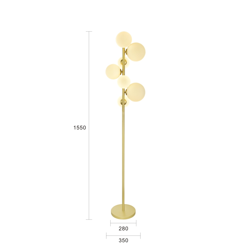 Brilagi - Lámpara LED de pie MILLA 7xG9/3W/230V dorado/blanco