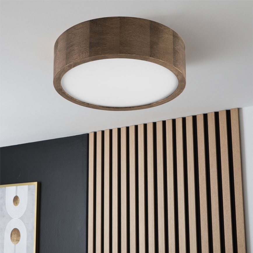 Brilagi - Lámpara de techo LED CARVALHO 1xE27/60W/230V roble nogal Ø 27 cm