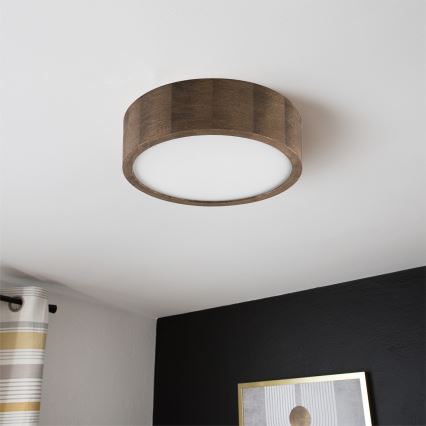 Brilagi - Lámpara de techo LED CARVALHO 1xE27/60W/230V roble nogal Ø 27 cm