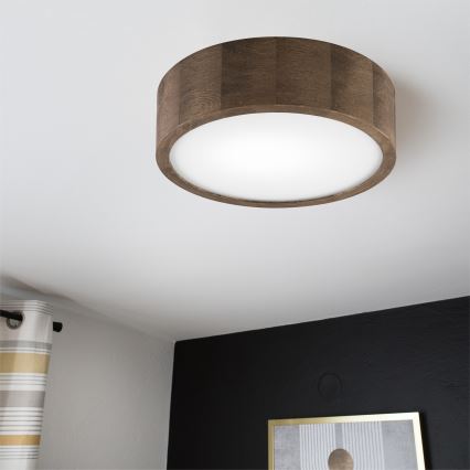 Brilagi - Lámpara de techo LED CARVALHO 1xE27/60W/230V roble nogal Ø 27 cm