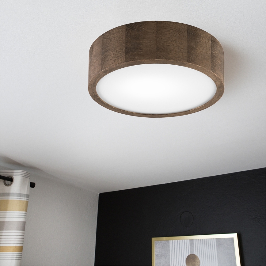 Brilagi - Lámpara de techo LED CARVALHO 1xE27/60W/230V roble nogal Ø 27 cm