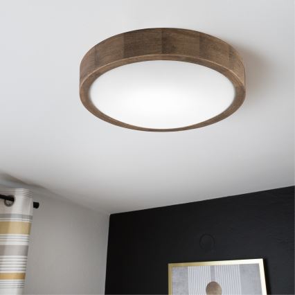 Brilagi - Lámpara de techo LED CARVALHO SLIM 1xE27/60W/230V roble nogal Ø 27 cm