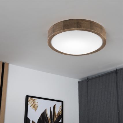 Brilagi - Lámpara de techo LED CARVALHO SLIM 1xE27/60W/230V roble nogal Ø 27 cm