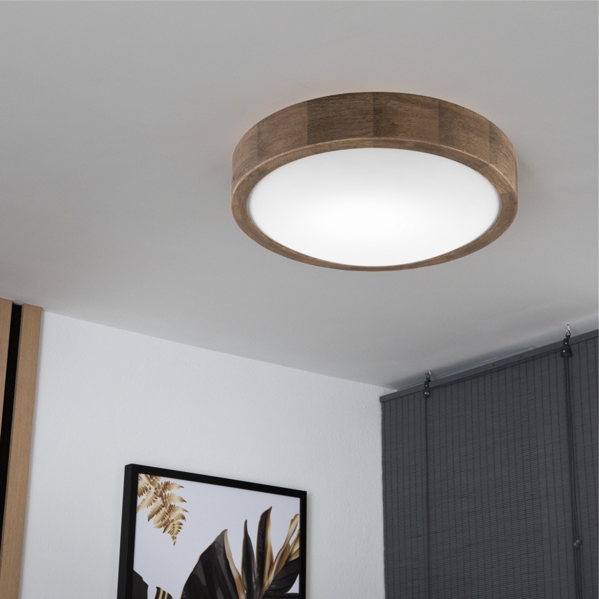 Brilagi - Lámpara de techo LED CARVALHO SLIM 1xE27/60W/230V roble nogal Ø 27 cm