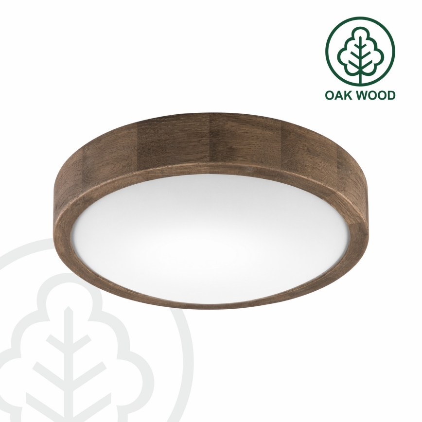 Brilagi - Lámpara de techo LED CARVALHO SLIM 1xE27/60W/230V roble nogal Ø 27 cm