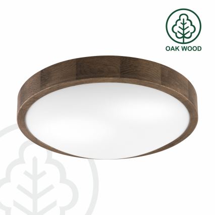 Brilagi - Lámpara de techo LED CARVALHO SLIM 2xE27/60W/230V roble nogal diámetro 37 cm