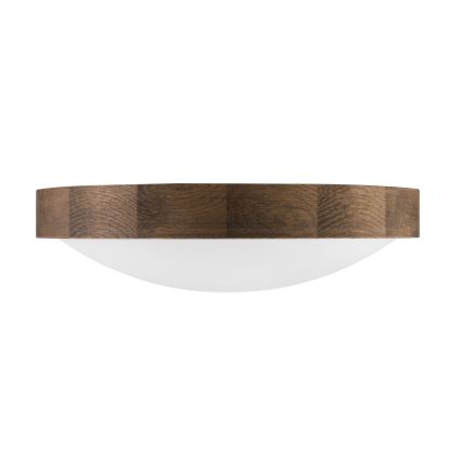 Brilagi - Lámpara de techo LED CARVALHO SLIM 2xE27/60W/230V roble nogal diámetro 37 cm