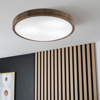 Brilagi - Lámpara de techo LED CARVALHO SLIM 3xE27/60W/230V roble nogal diámetro 47 cm
