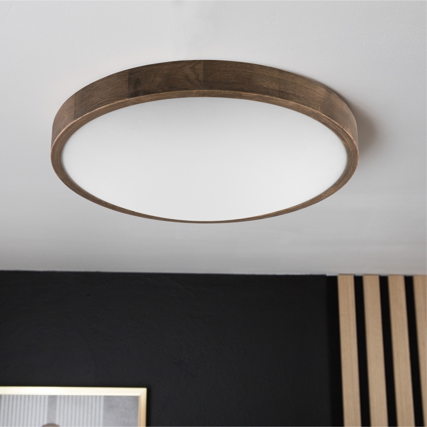 Brilagi - Lámpara de techo LED CARVALHO SLIM 3xE27/60W/230V roble nogal diámetro 47 cm