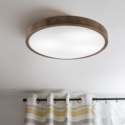 Brilagi - Lámpara de techo LED CARVALHO SLIM 3xE27/60W/230V roble nogal diámetro 47 cm