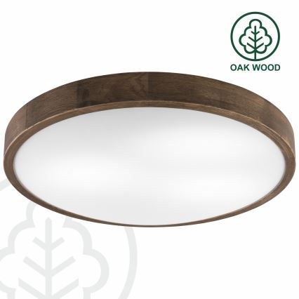 Brilagi - Lámpara de techo LED CARVALHO SLIM 3xE27/60W/230V roble nogal diámetro 47 cm