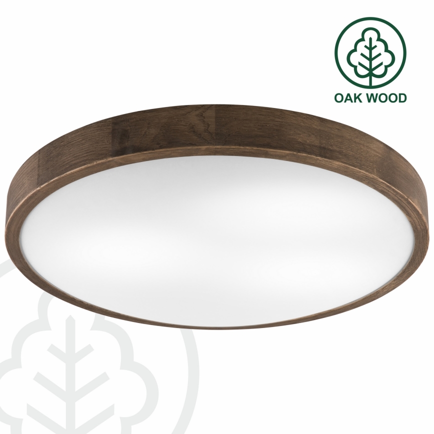 Brilagi - Lámpara de techo LED CARVALHO SLIM 3xE27/60W/230V roble nogal diámetro 47 cm