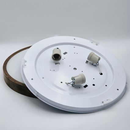 Brilagi - Lámpara de techo LED CARVALHO SLIM 3xE27/60W/230V roble nogal diámetro 47 cm
