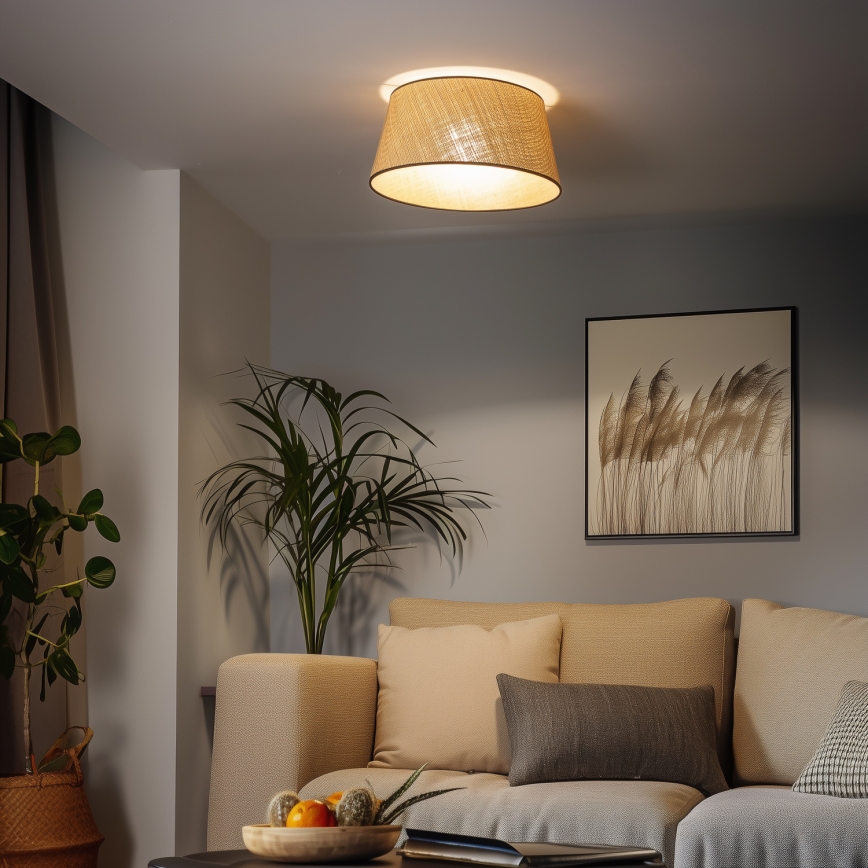 Brilagi - Lámpara LED de techo de montaje en superficie CERIA 1xE27/40W/230V, diámetro 50 cm, beige