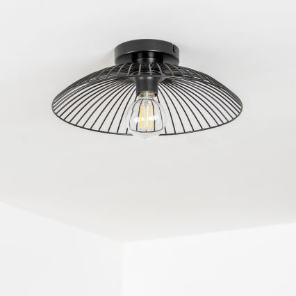 Brilagi - Lámpara LED de techo de montaje en superficie CERIA WIRE 1xE27/40W/230V Ø 26 cm negra