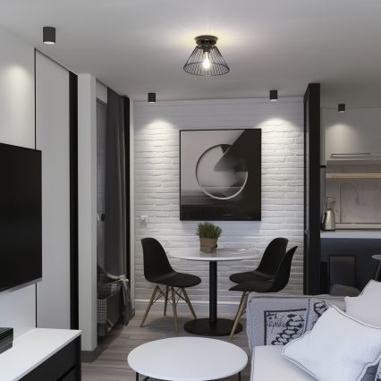 Brilagi - Lámpara LED de techo de montaje en superficie CERIA WIRE 1xE27/40W/230V Ø 30 cm negra