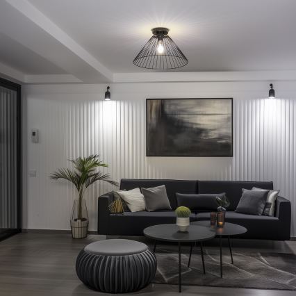 Brilagi - Lámpara LED de techo de montaje en superficie CERIA WIRE 1xE27/40W/230V Ø 45 cm, negra