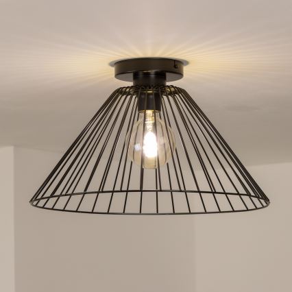 Brilagi - Lámpara LED de techo de montaje en superficie CERIA WIRE 1xE27/40W/230V Ø 45 cm, negra