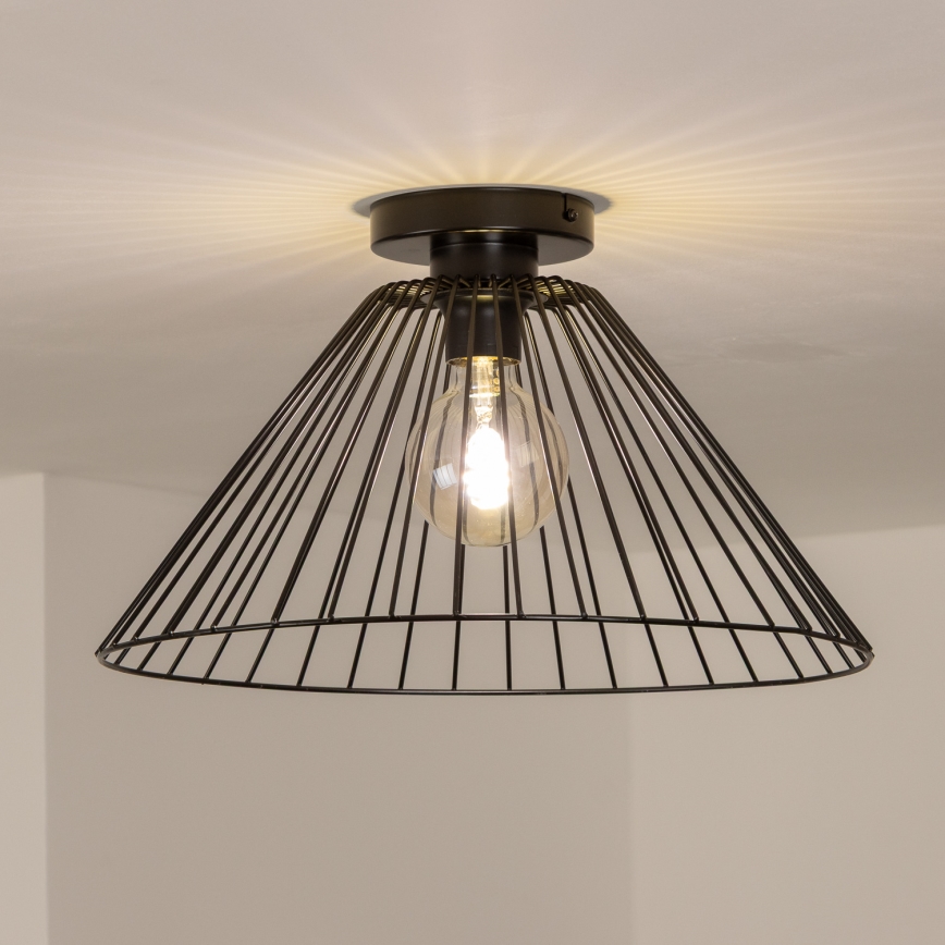 Brilagi - Lámpara LED de techo de montaje en superficie CERIA WIRE 1xE27/40W/230V Ø 45 cm, negra