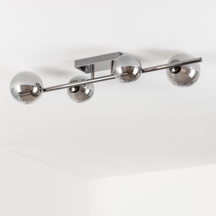 Brilagi - Lámpara LED de techo de montaje en superficie MILLA 4xG9/3W/230V cromado negro/ahumado