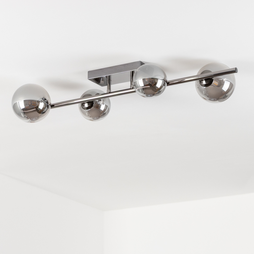 Brilagi - Lámpara LED de techo de montaje en superficie MILLA 4xG9/3W/230V cromado negro/ahumado