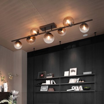 Brilagi - Lámpara LED de techo de montaje en superficie MILLA 7xG9/3W/230V marrón/marrón ahumado