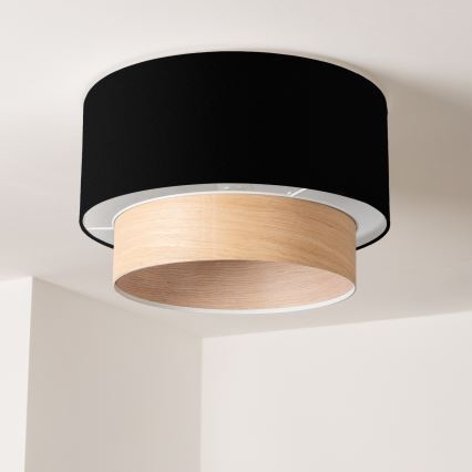 Brilagi - Lámpara LED de techo de montaje superficial CERIA 1xE27/40W/230V, diámetro 50 cm, negro/beige