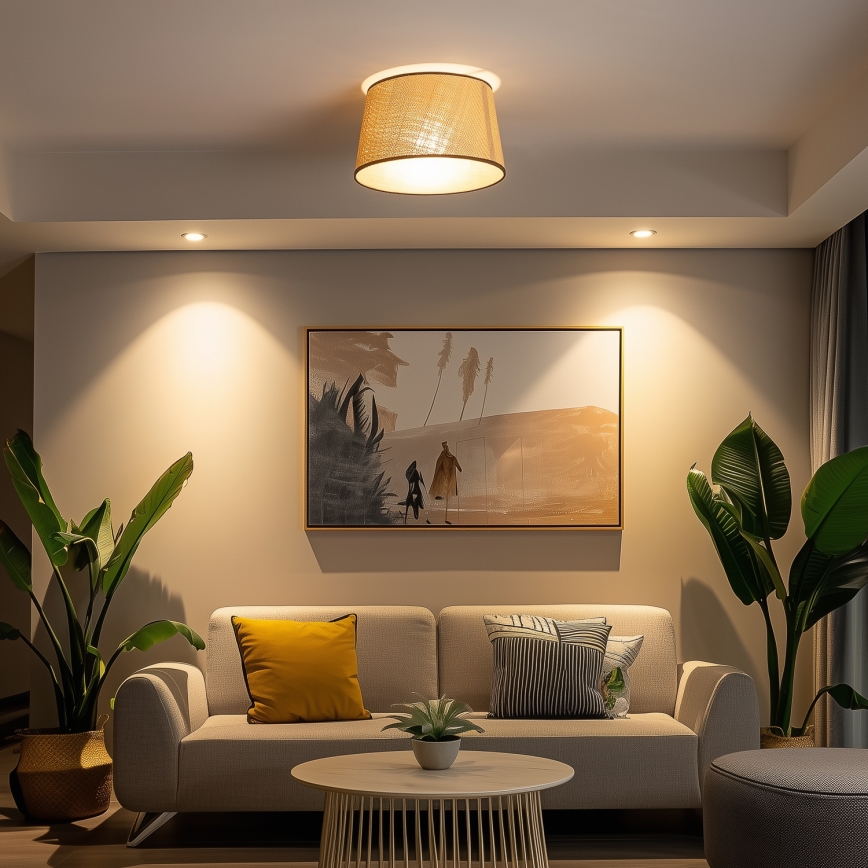 Brilagi - Lámpara LED de techo de superficie CERIA 1xE27/40W/230V, diámetro 35 cm, beige