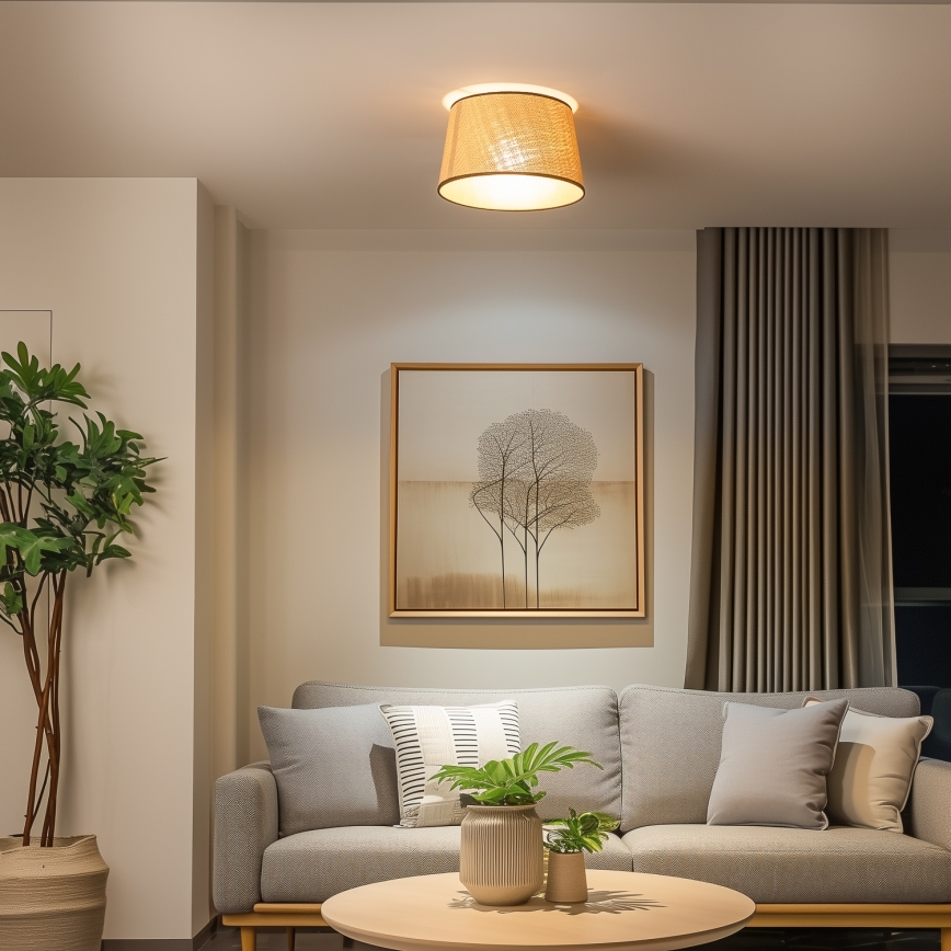 Brilagi - Lámpara LED de techo de superficie CERIA 1xE27/40W/230V, diámetro 35 cm, beige