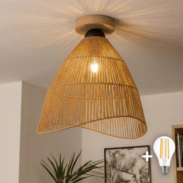 Brilagi - Lámpara LED de techo de superficie CERIA BOHO 1xE27/40W/230V Ø 70 cm marrón/roble