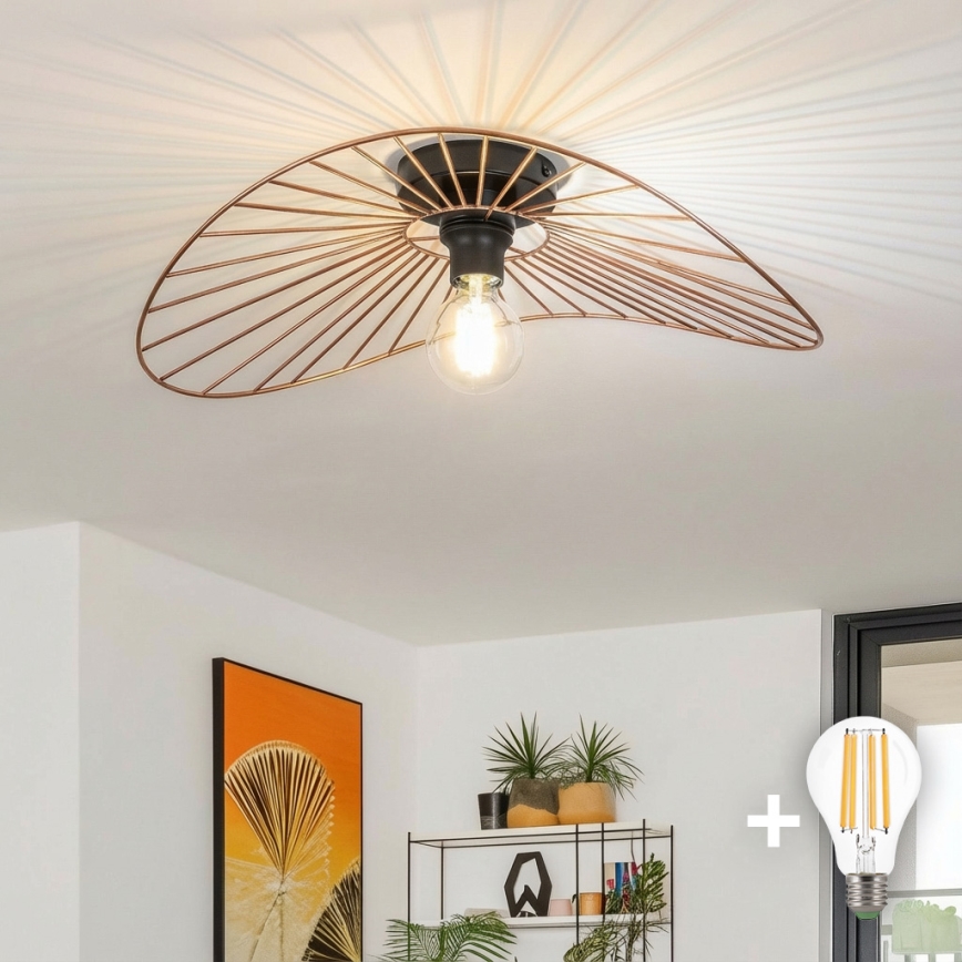 Brilagi - Lámpara LED de techo de superficie CERIA WIRE 1xE27/40W/230V 40x56 cm bronce