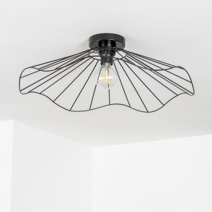 Brilagi - Lámpara LED de techo de superficie CERIA WIRE 1xE27/40W/230V Ø 60 cm negra