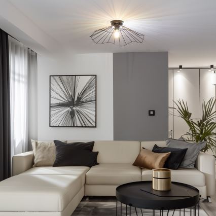 Brilagi - Lámpara LED de techo de superficie CERIA WIRE 1xE27/40W/230V Ø 60 cm negra