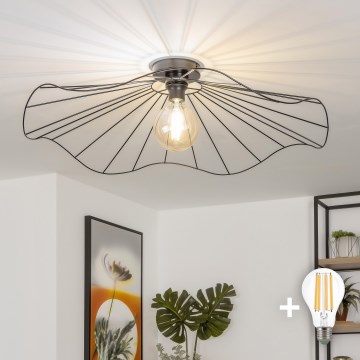 Brilagi - Lámpara LED de techo de superficie CERIA WIRE 1xE27/40W/230V Ø 80 cm negra