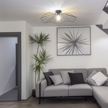 Brilagi - Lámpara LED de techo de superficie CERIA WIRE 1xE27/40W/230V Ø 80 cm negra