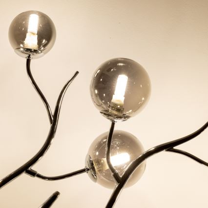 Brilagi - Lámpara LED de techo de superficie MISTEL 15xG9/3W/230V cromo negro/vidrio ahumado