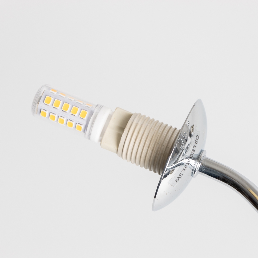 Brilagi - Lámpara LED de techo de superficie MISTEL 15xG9/3W/230V cromo negro/vidrio ahumado