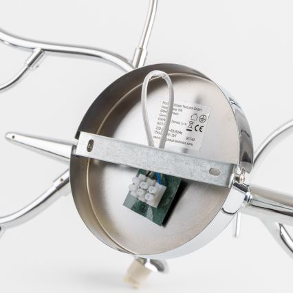 Brilagi - Lámpara LED de techo de superficie MISTEL 15xG9/3W/230V cromo negro/vidrio ahumado