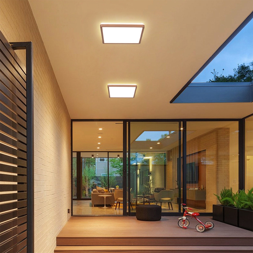 Brilagi - Luminaria LED de techo para baño ULTRA SLIM, 18W, 230V, 30x30 cm, oro rosa, IP54